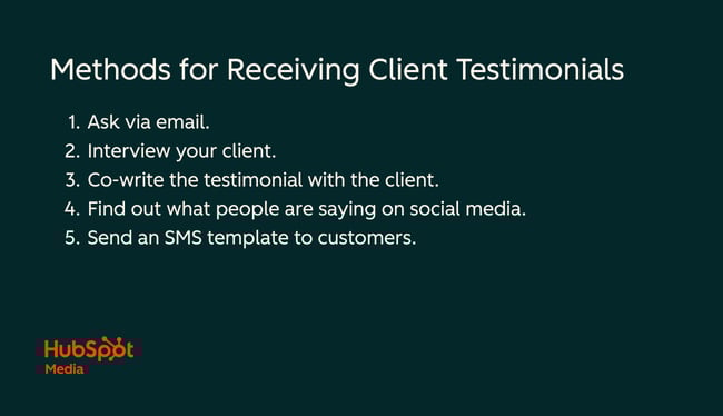 Methods for Receiving Client Testimonials